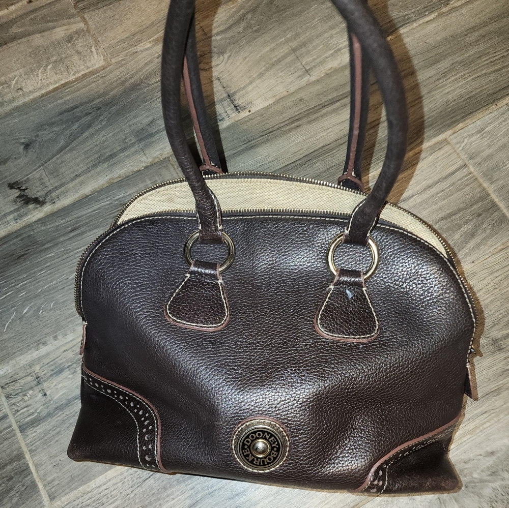 Dooney & Bourke Medium Pebbled Leather Domed Satchel, "Bowler Bag"